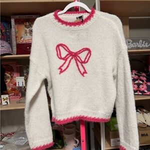Pieces Bow Knit Sweater | Recycled Polyester | Size M